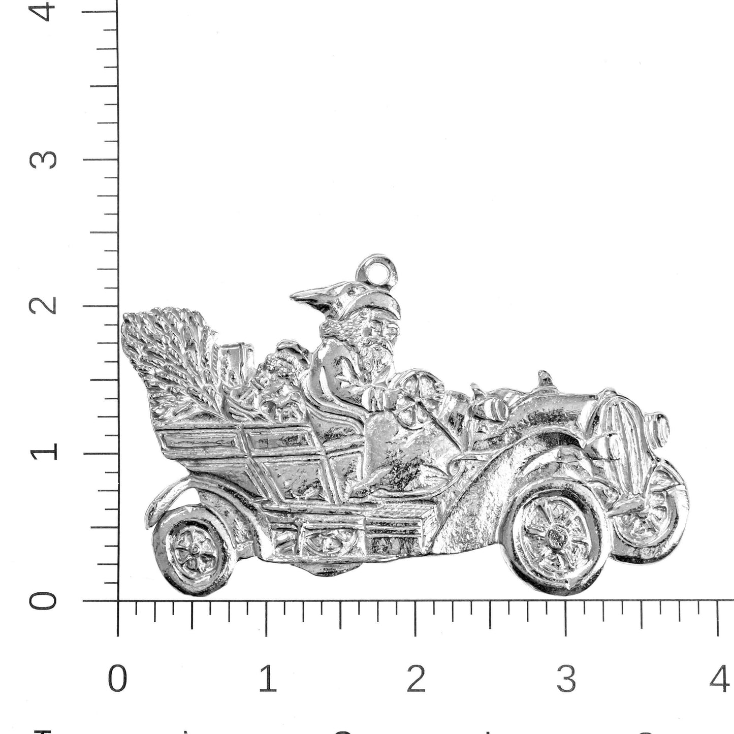 Fast Car Santa Ornament - Santa in a Vintage Car Christmas Ornament