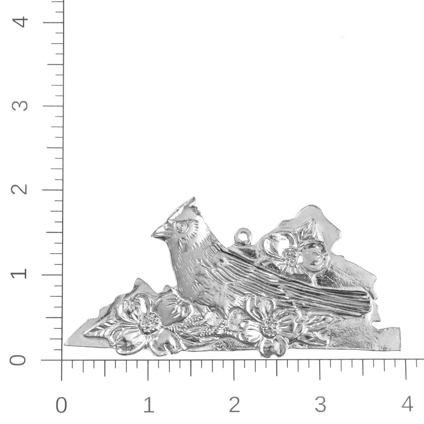 Virginia Christmas Ornament - VA State Outline and Symbols - Dogwood Cardinal