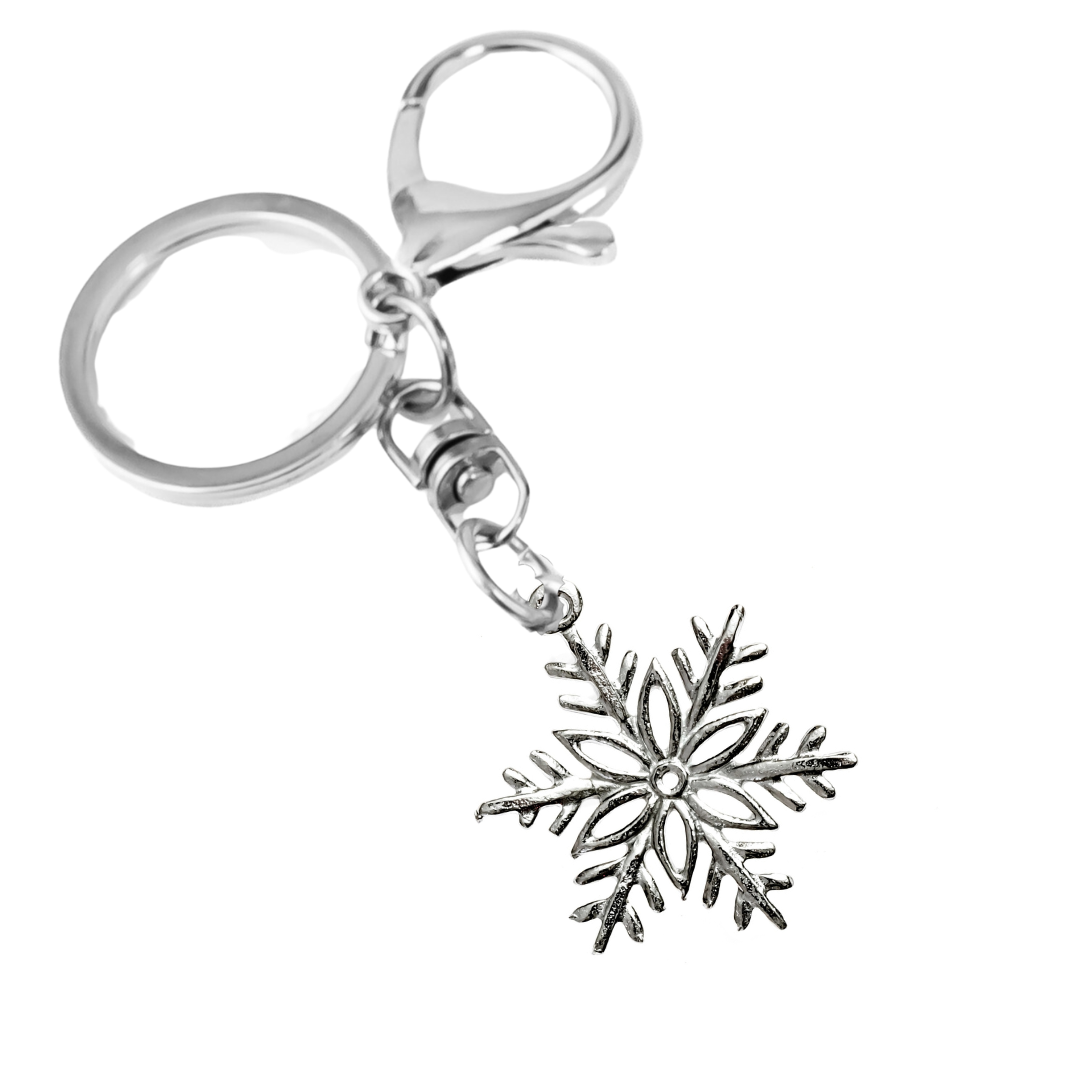Silver Pewter Metal Celtic Snowflake Keychain Top Gift Ideas - House of Morgan Pewter