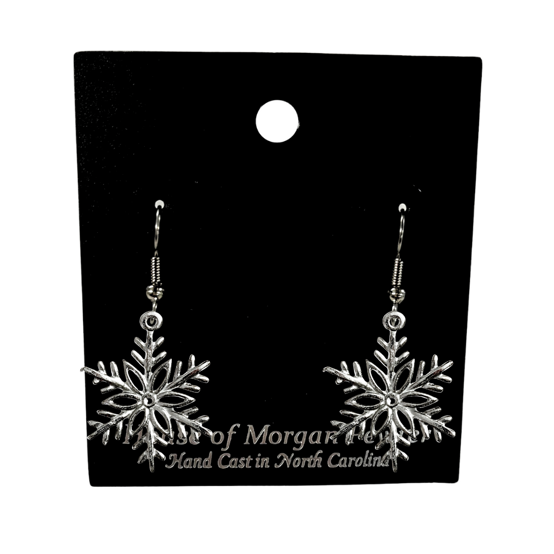 Silver Pewter Metal Celtic Snowflake Earrings Top Gift Ideas - House of Morgan Pewter