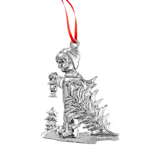 Silver Little Boy Christmas Ornament