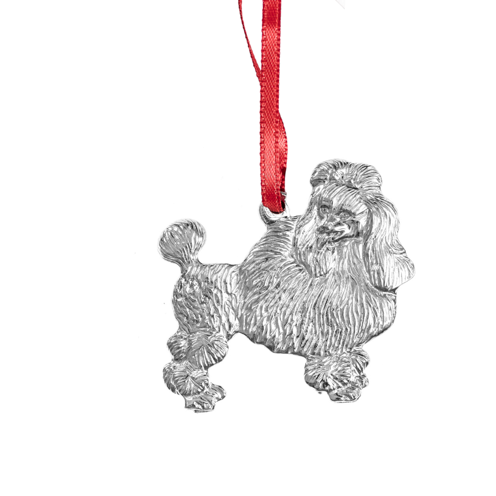 Silver Pewter Metal Poodle Ornament Top Gift Ideas - House of Morgan Pewter