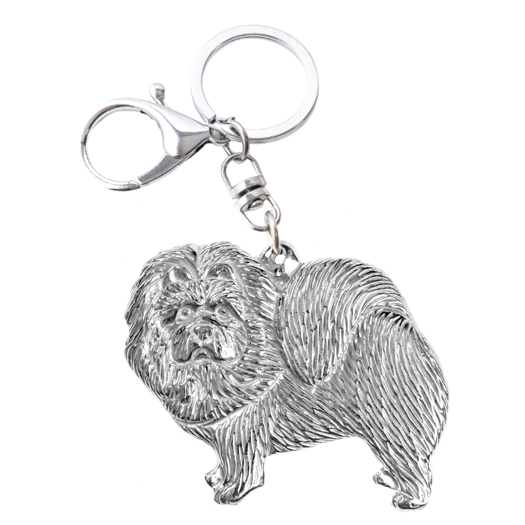 Silver Pewter Metal Chow Key Chain Top Gift Ideas - House of Morgan Pewter