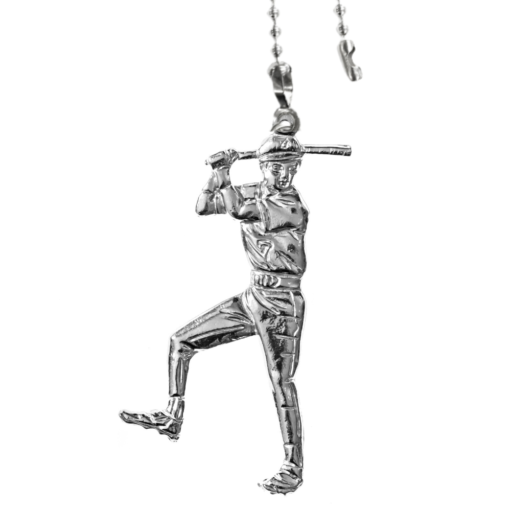 Silver Pewter Metal Baseball Player Ceiling Fan Pull Top Gift Ideas - House of Morgan Pewter