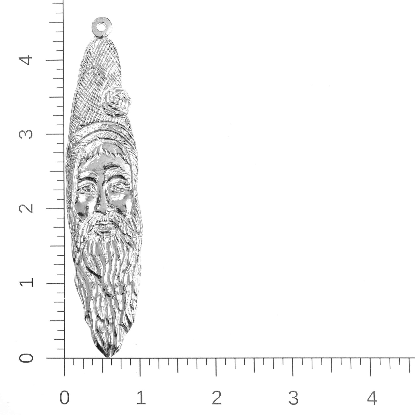 Santa Claus Sickle Beard Christmas Ornament Pewter