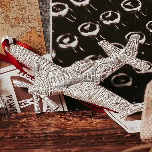 Airplane Ornament - Plane Christmas Ornament - Pilot Gift - War Plane Made in USA