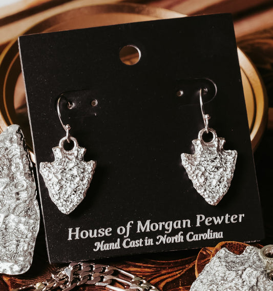 Pewter Arrowhead Earrings