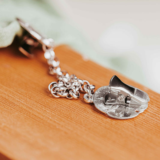 Custom Cardigan Clasp - Sweater Clip - Select your Design and Chain Length