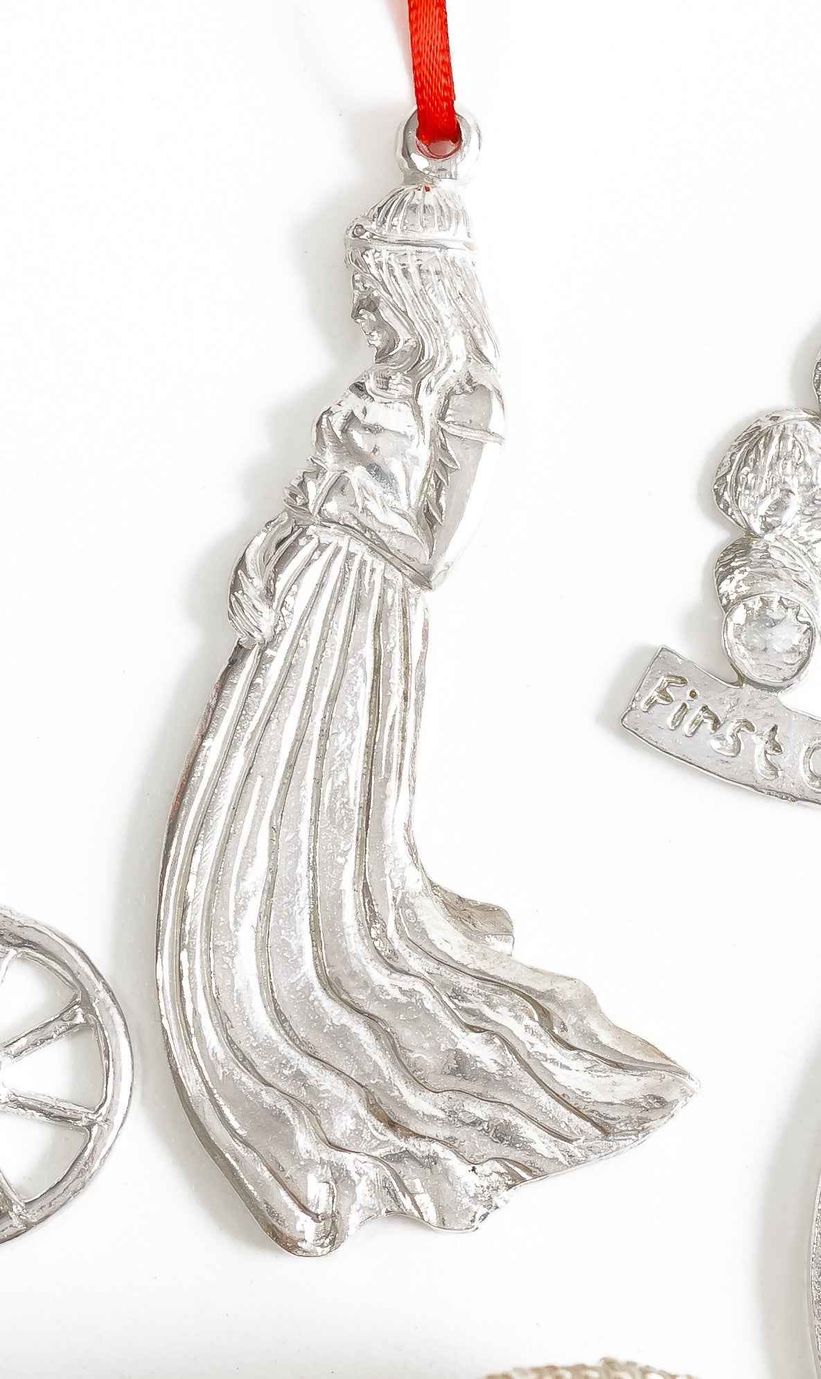 New Mom Gifts - Stork and Moon - New Baby - Carriage - Teddy Bear - Expecting Mom - Christmas Ornament