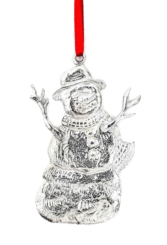 Snowman Snow Winter Wonderland Christmas Holiday Ornament Pewter