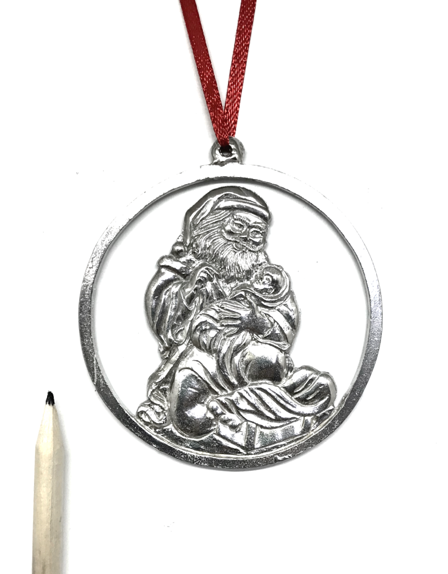 Santa and Baby Jesus Christmas Ornament