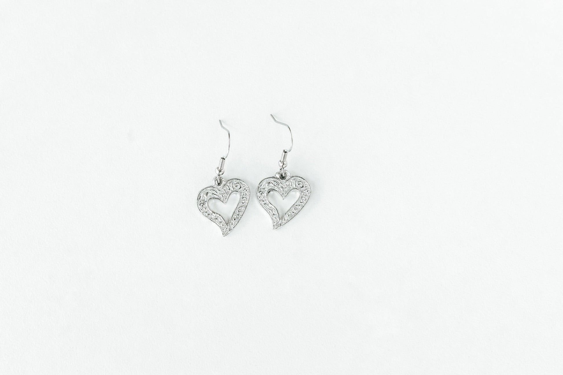 Handmade Pewter Earring Jewelry- Asymmetrical Heart - House of Morgan Pewter