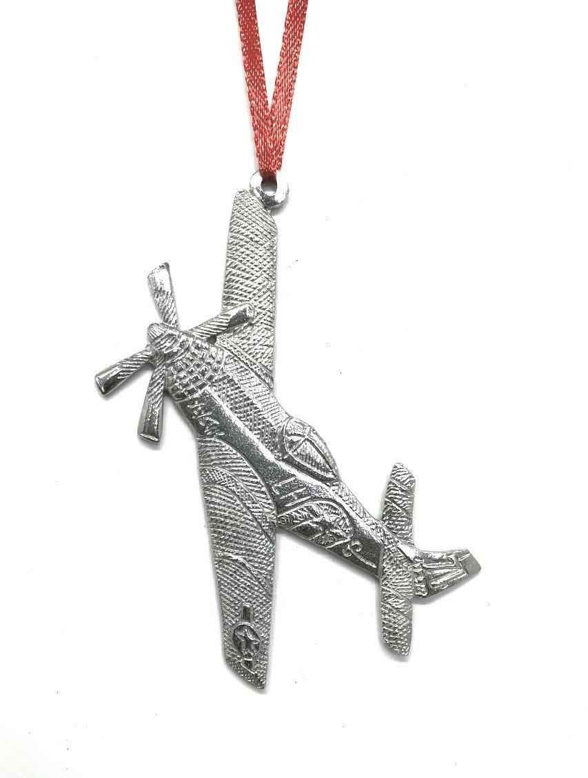 Airplane Ornament - Plane Christmas Ornament - Pilot Gift - War Plane Made in USA