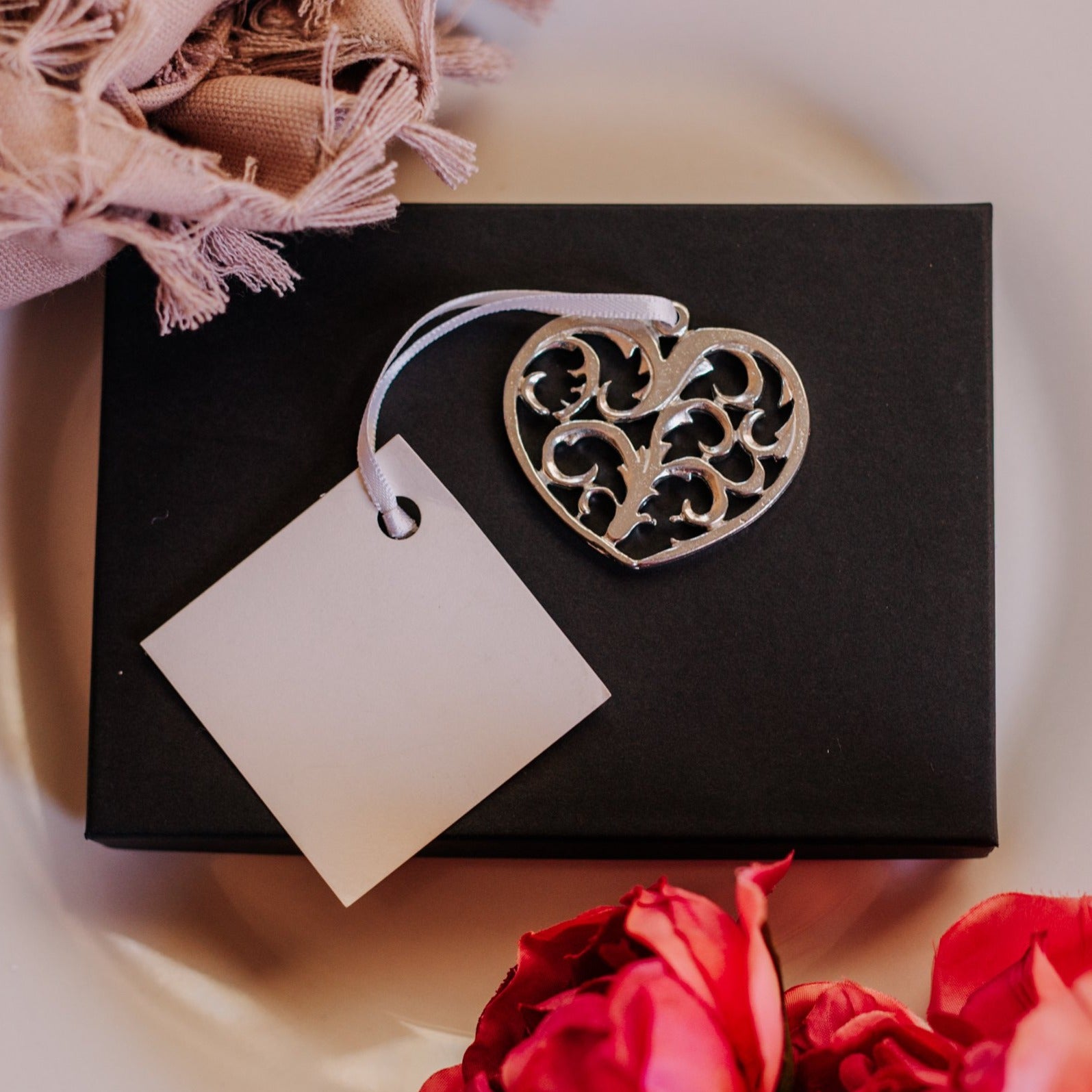 Silver Heart Party Favors