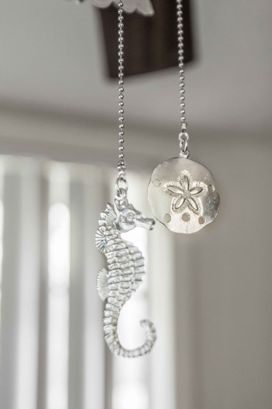 Seahorse Ceiling Fan Light Pull - Nautical Home Decor - Beach House Gift
