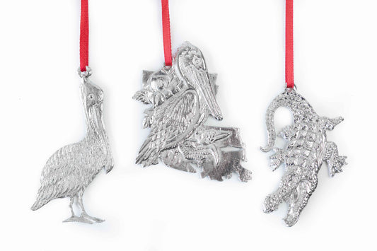 Louisiana Gifts - Alligator - Pelican - Magnolia - Fleur de lis - Individual Ornament or Gift Set