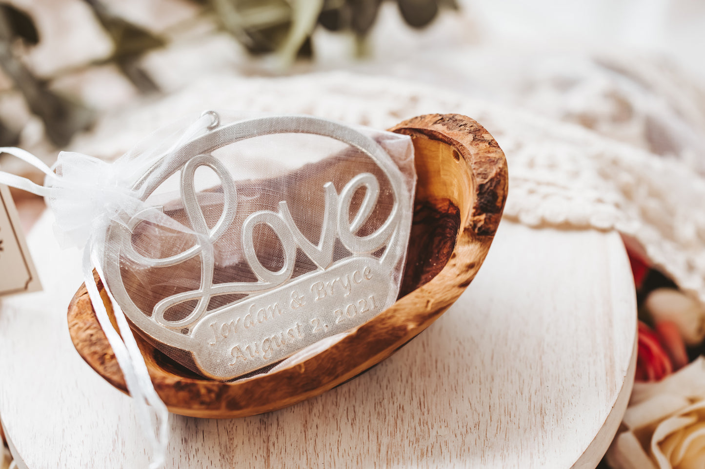 Custom Wedding Favor - Love Ornament - Bulk Prices