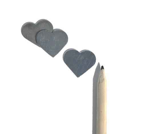 Heart Shaped Pewter Blanks - 1 Inch 16 Gauge Metal Circle - Bulk Prices for Craft Supplies
