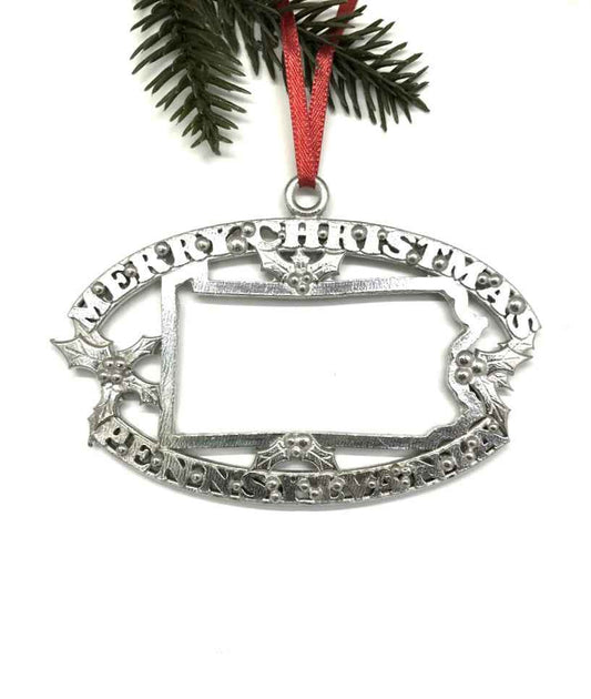 Merry Christmas Pennsylvania Christmas Ornament - PA Travel Gift and Souvenir