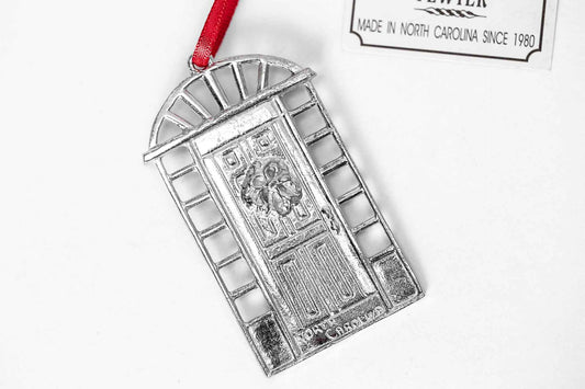 North Carolina Door with Holiday Wreath - NC Christmas Ornament - First Christmas Gift