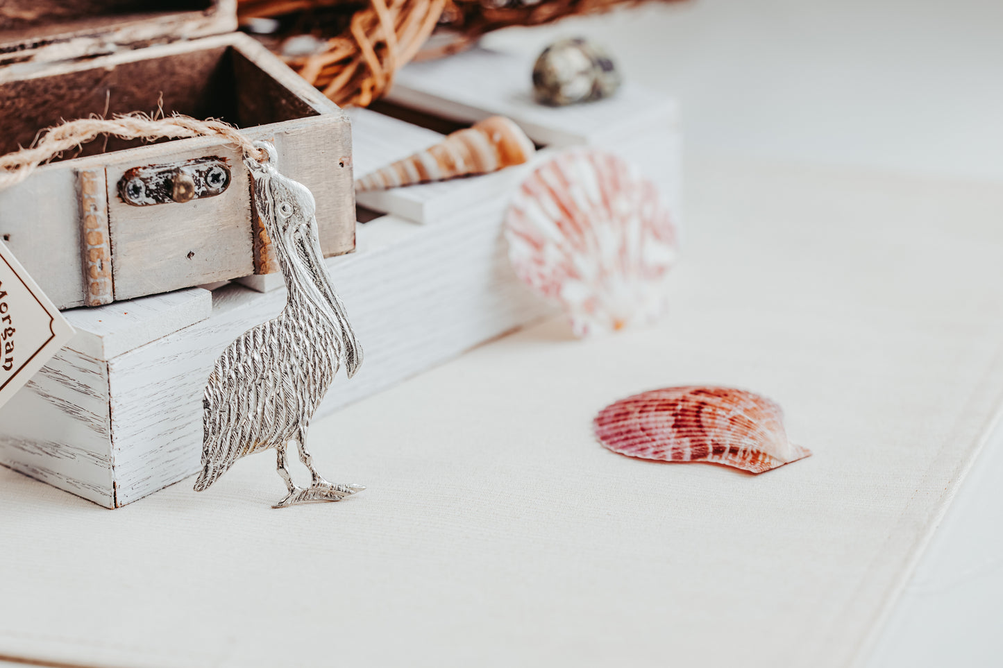 Nautical Ornament with Rustic Brown Ribbon - Coastal Home Decorations for Beach House - Several Designs