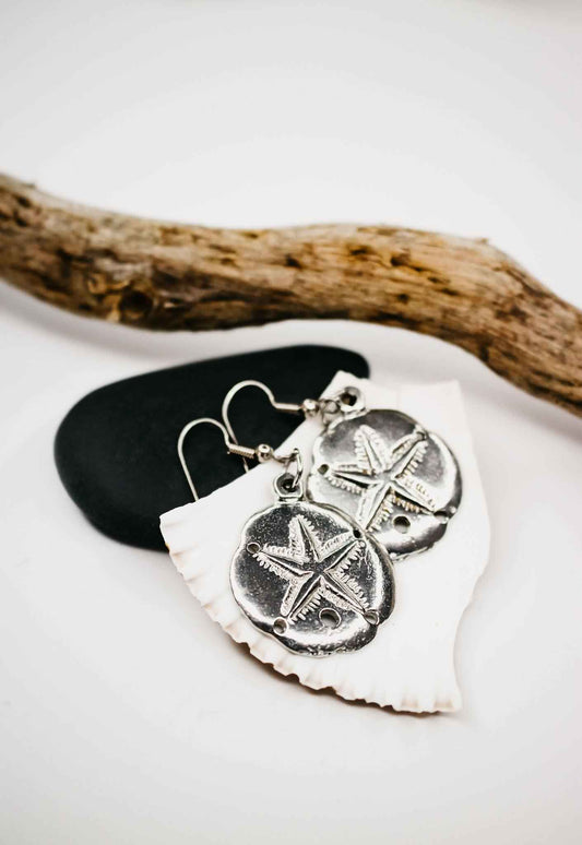 Sand Dollar Earrings - Seashell Jewelry