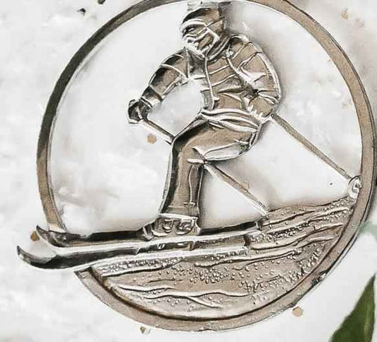 Snow Skiing Christmas Ornament - Gift for Skier