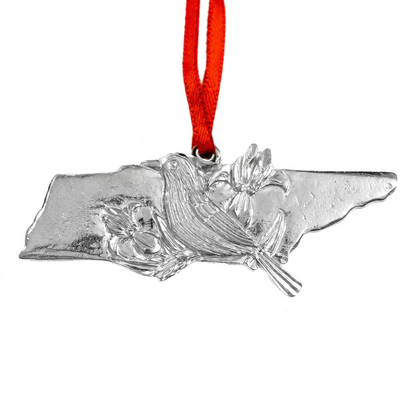 Tennessee State Outline and Symbols Christmas Ornament -