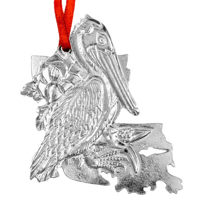 Louisiana Christmas Ornament - LA State Outline and Symbols