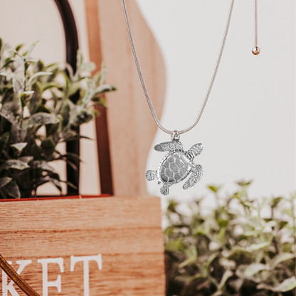 Turtle Jewelry - Sea Turtle Pendant Necklace and Earrings - Turtle Gifts
