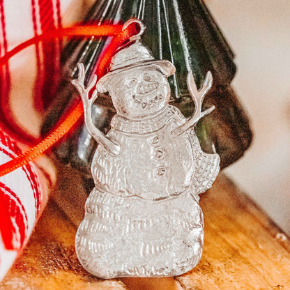 Snowman Snow Winter Wonderland Christmas Holiday Ornament Pewter