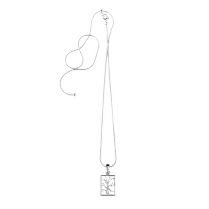 Silver Pewter Metal Tree of life Square with no Leaves Necklace Top Gift Ideas - House of Morgan Pewter