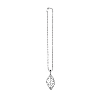 Silver Pewter Metal Leaf Necklace Top Gift Ideas - House of Morgan Pewter