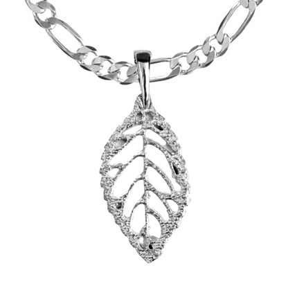 Silver Pewter Metal Leaf Necklace Top Gift Ideas - House of Morgan Pewter