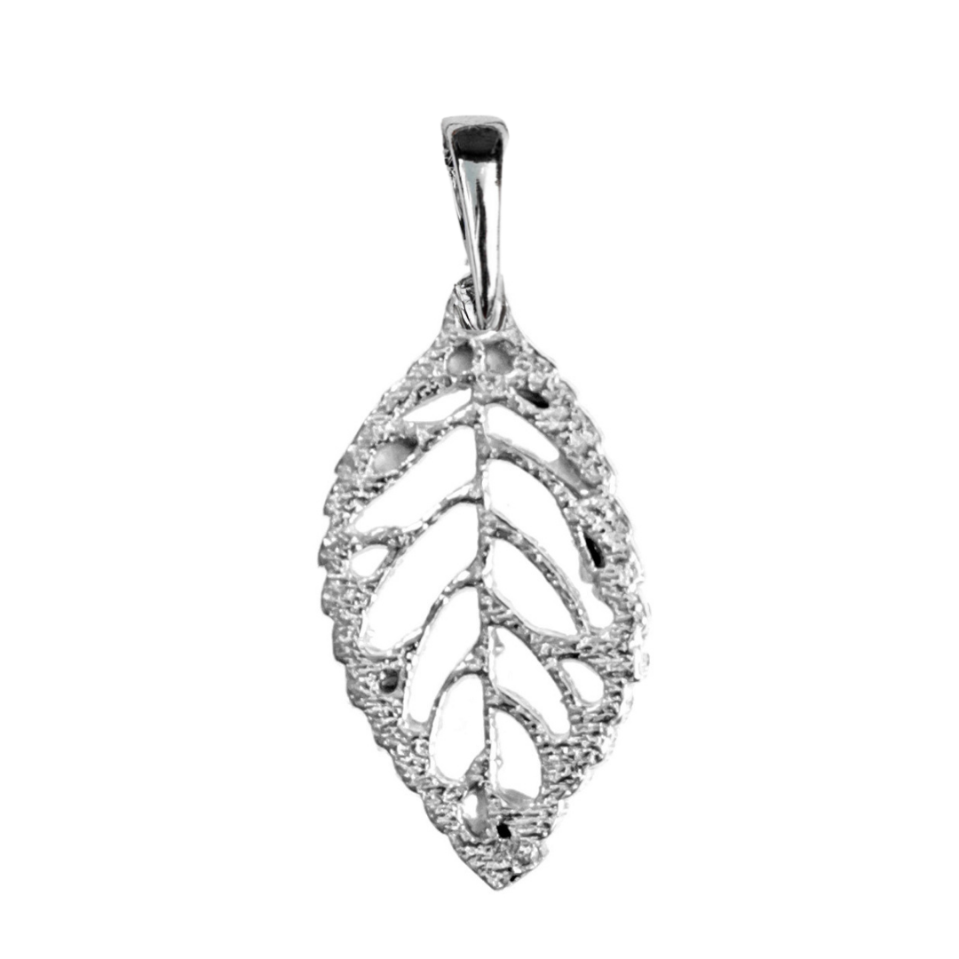 Silver Pewter Metal Leaf Necklace Top Gift Ideas - House of Morgan Pewter