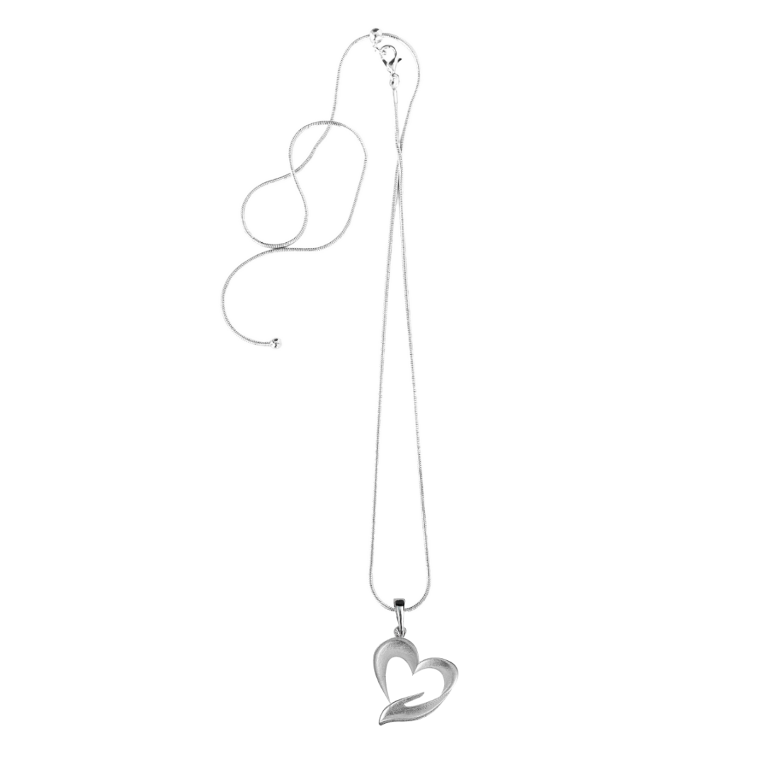 Silver Pewter Metal Heart Necklace Top Gift Ideas - House of Morgan Pewter