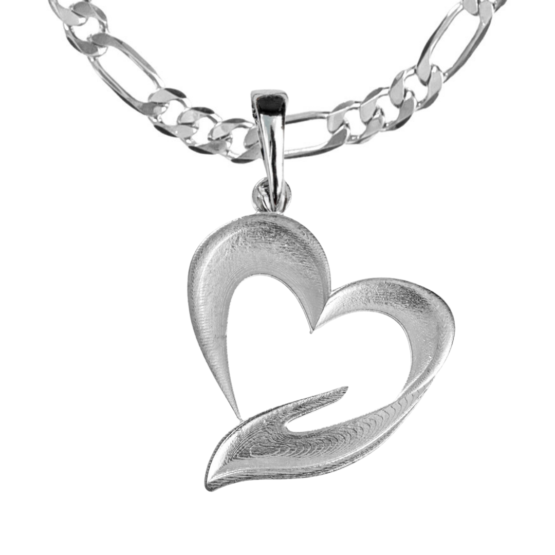 Silver Pewter Metal Heart Necklace Top Gift Ideas - House of Morgan Pewter