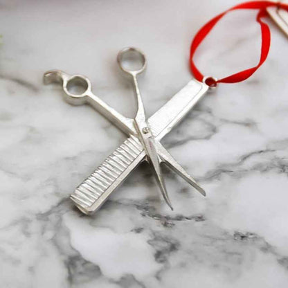 Scissors and Comb Ornament for Tree- Hair Stylist Gift Ideas - Cosmetologist Graduate Keepsake