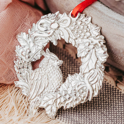 Cardinal in Holiday Wreath Ornament - Memorial Gift