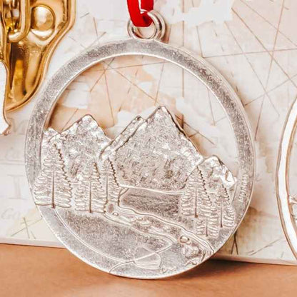Handmade Mountain Peak Ornament - Pewter Mountain Gift