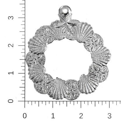 Seashell Gifts - Shell Wreath Christmas Ornament Pewter
