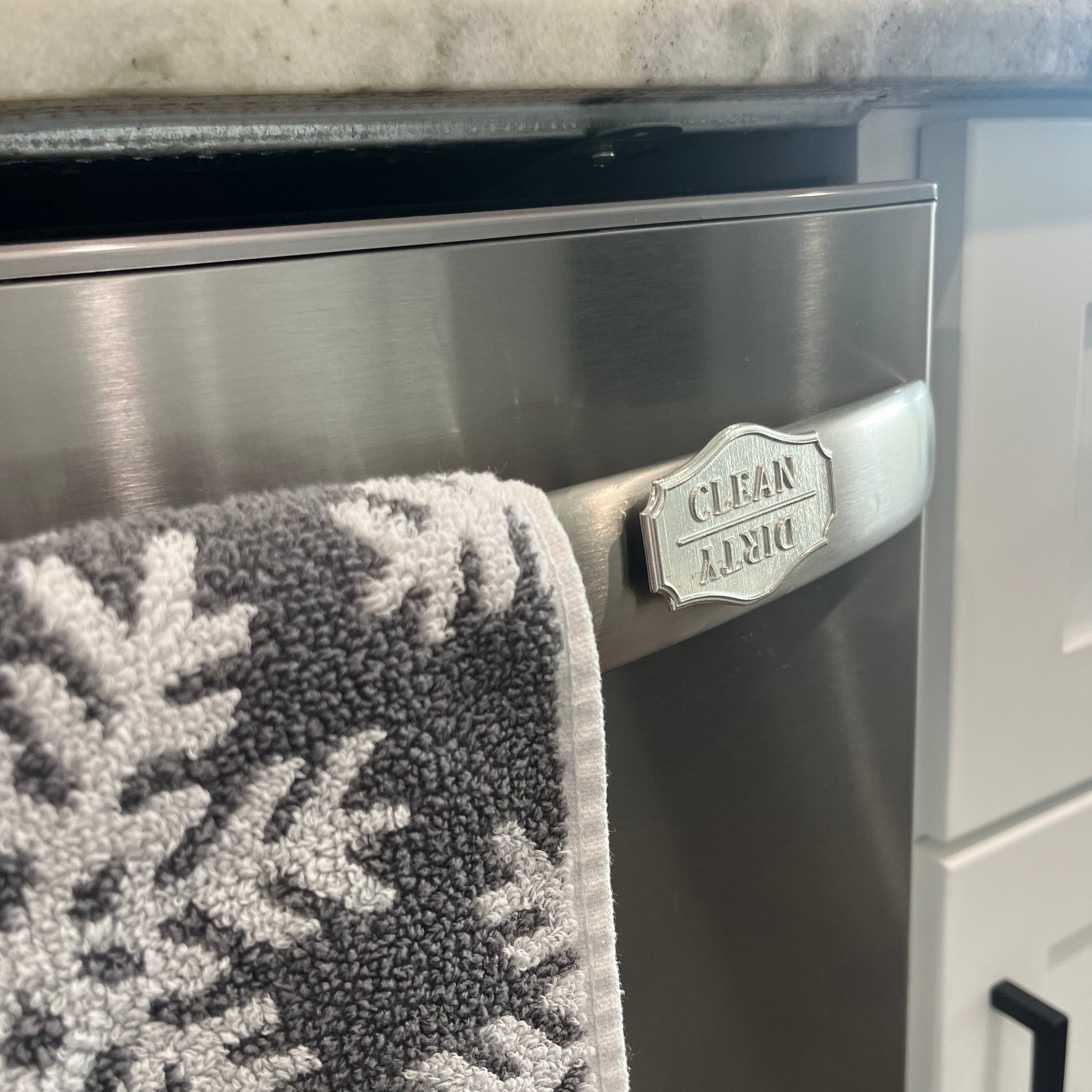 Pewter Clean Dirty Dishwasher Magnet