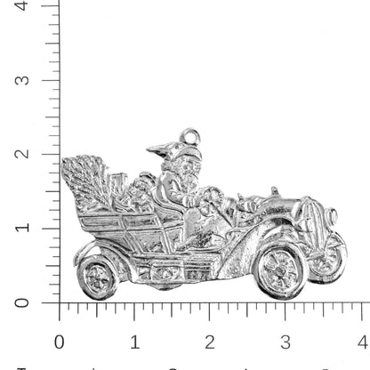 Fast Car Santa Ornament - Santa in a Vintage Car Christmas Ornament