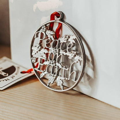 Positive Holiday Wish Gift - Peace on Earth Christmas Ornament