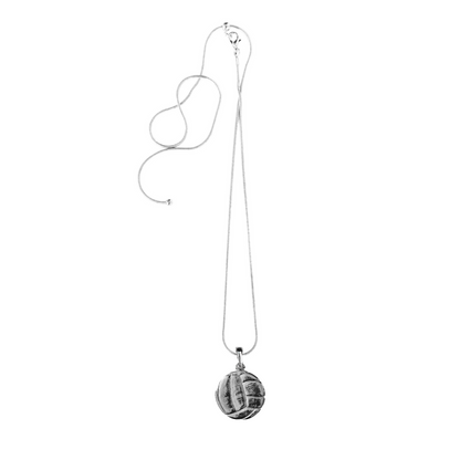 Silver Pewter Metal Volleyball Necklace Top Gift Ideas - House of Morgan Pewter
