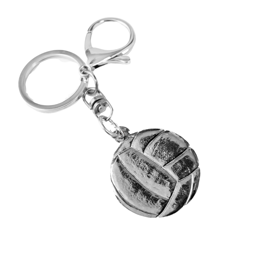 Silver Pewter Metal Volleyball Keychain Top Gift Ideas - House of Morgan Pewter