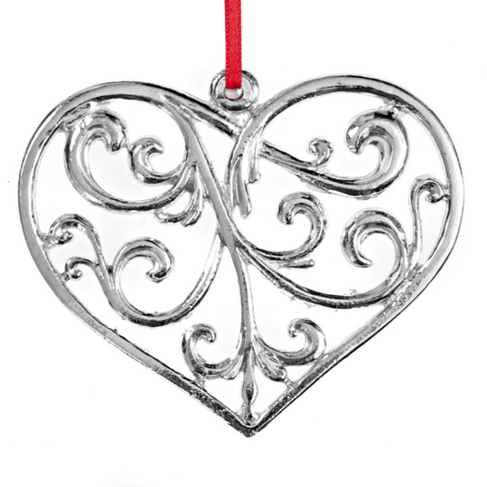 Elegant Swirly Heart Ornament for Wedding Favors