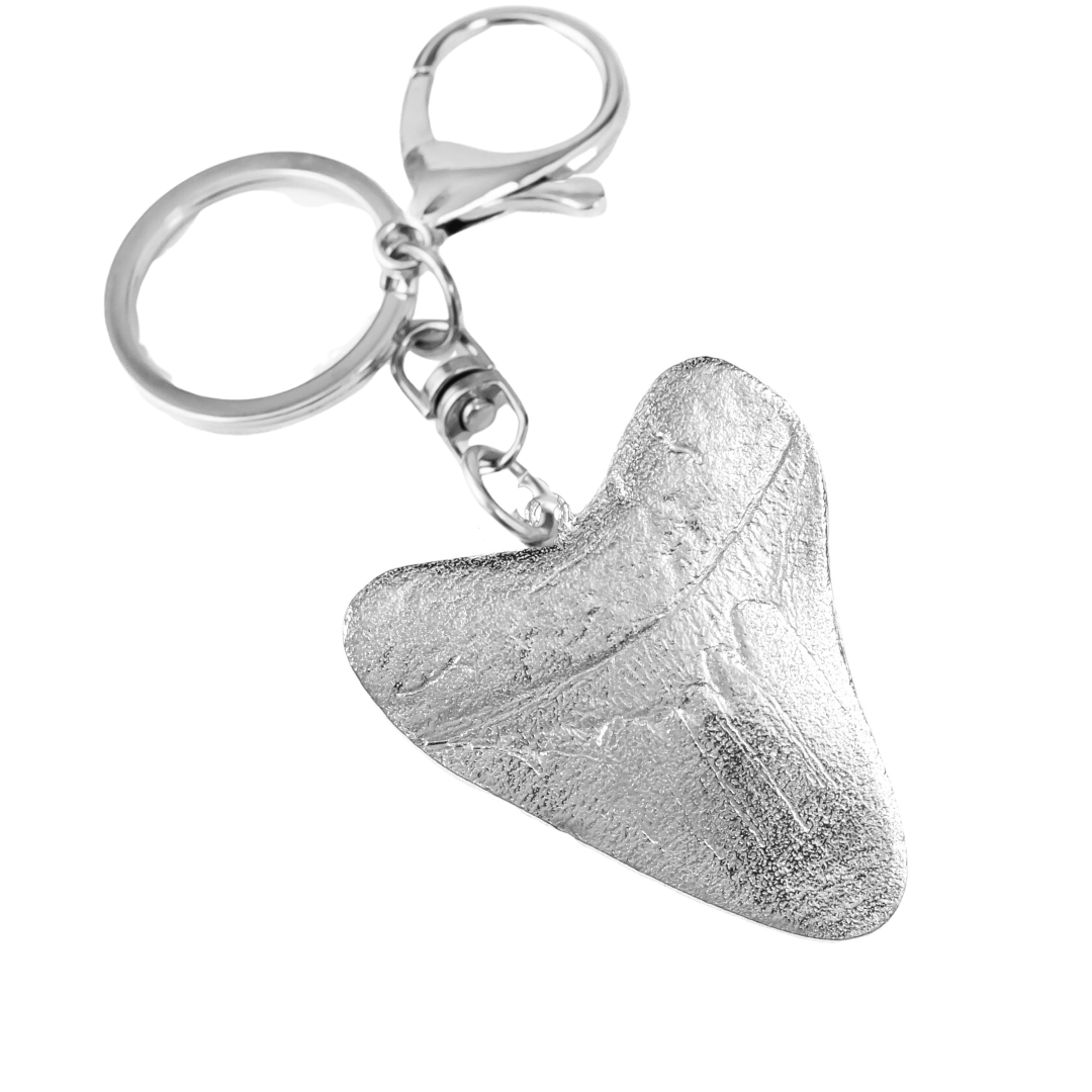 Silver Pewter Metal Shark Tooth Keychain Top Gift Ideas - House of Morgan Pewter