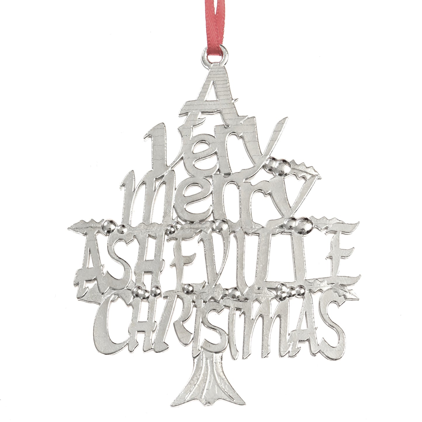 Asheville Silver Christmas Ornament