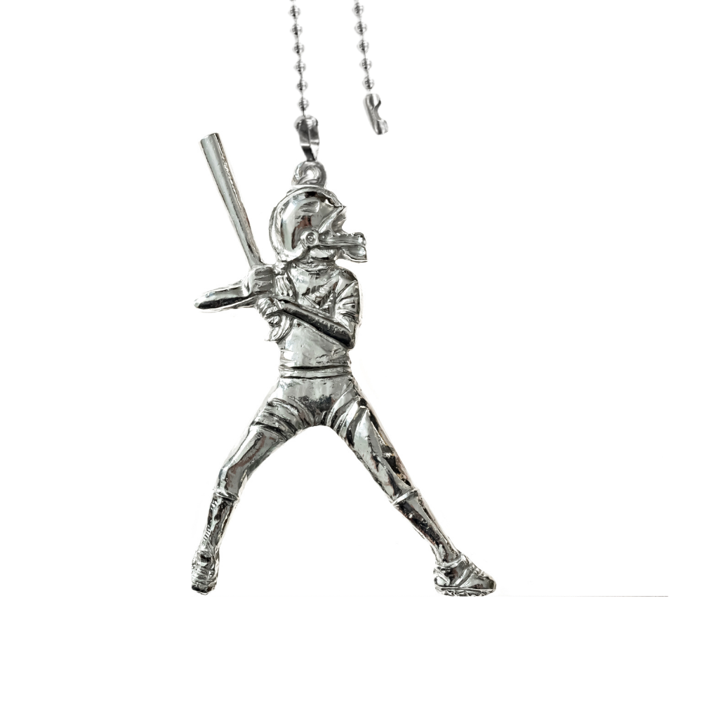 Silver Pewter Metal Softball Player Ceiling Fan Pull Top Gift Ideas - House of Morgan Pewter